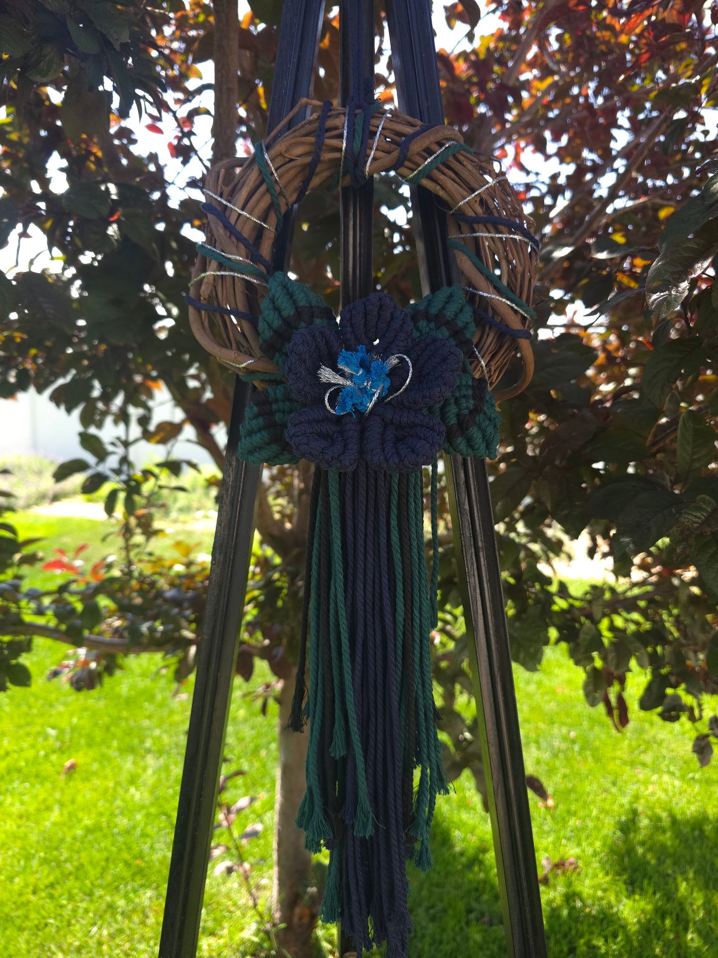 8" Classic *Summer colors* macrame flower wreath