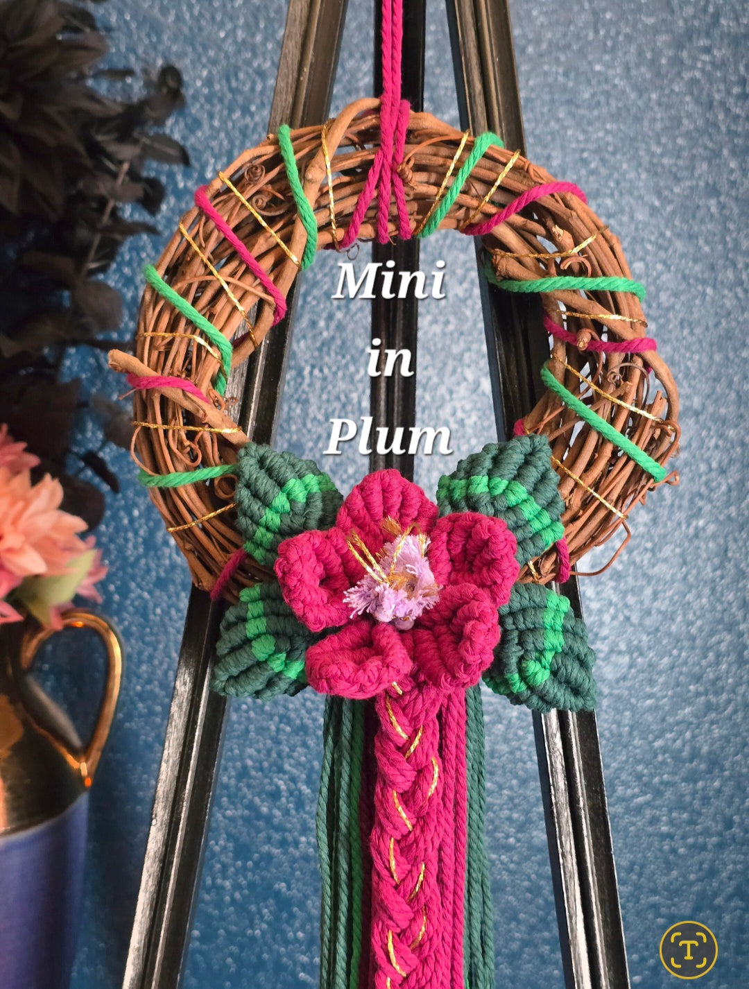 8" *Mini Classic* Colors of the Rainbow 🌈 macrame flower wreath