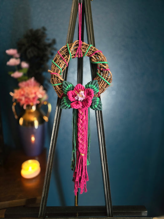 8" *Mini Classic* Colors of the Rainbow 🌈 macrame flower wreath