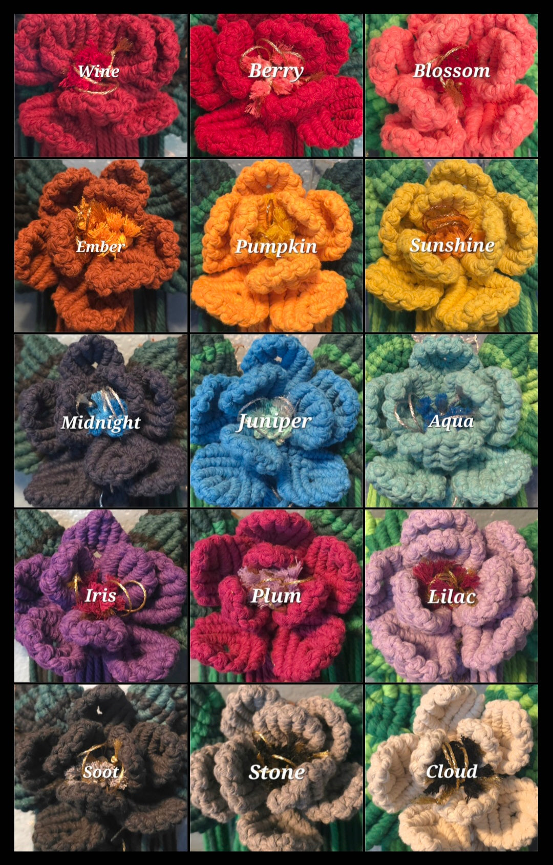12" *Pentacle* Colors of the Rainbow 🌈 macrame flower wreath