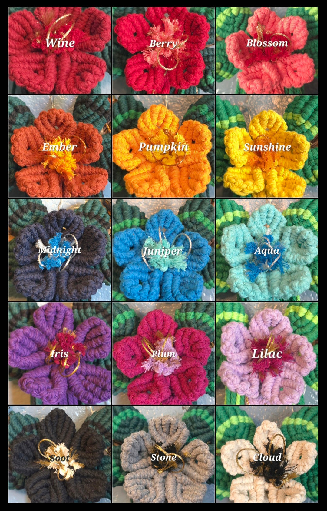8" *Mini Classic* Colors of the Rainbow 🌈 macrame flower wreath