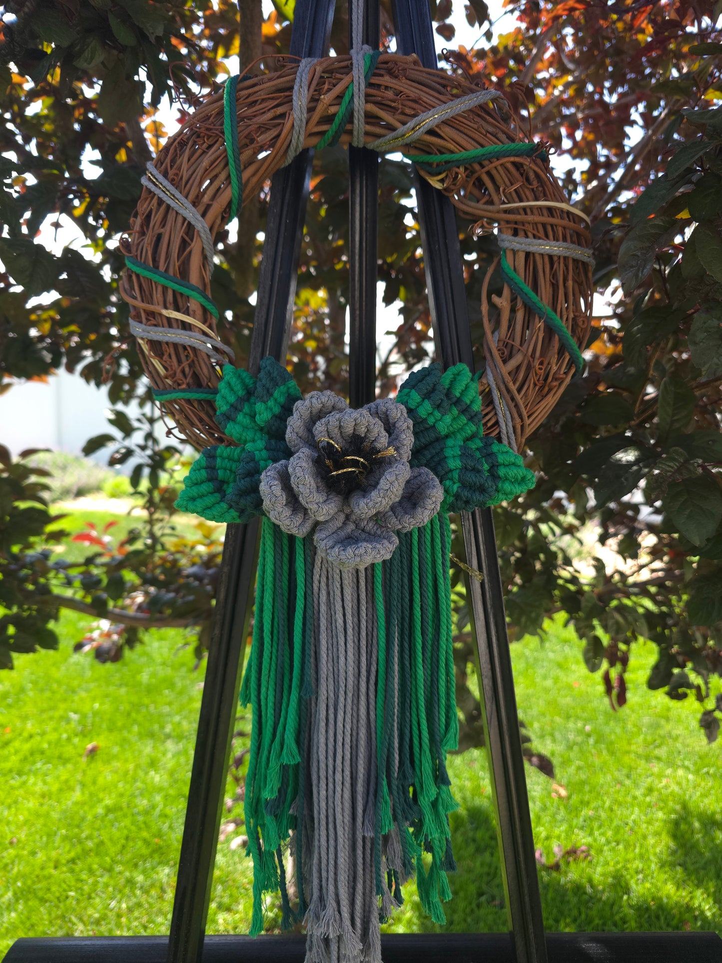 12" Classic *Summer colors* macrame flower wreath