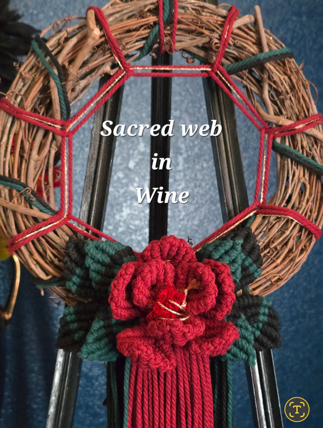12" *Sacred Web* Colors of the Rainbow 🌈 macrame flower wreath