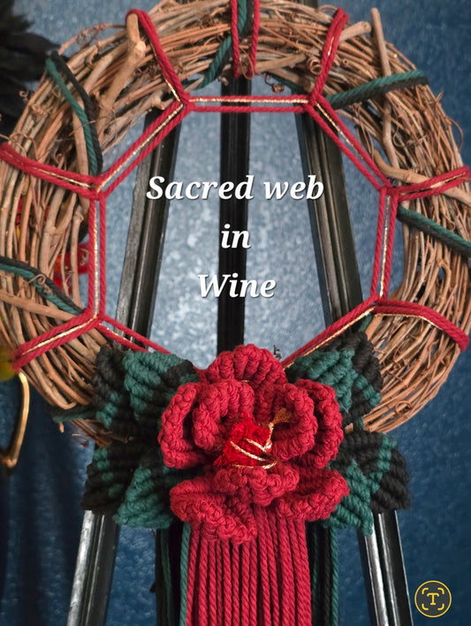 12" *Sacred Web* Colors of the Rainbow 🌈 macrame flower wreath