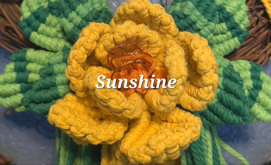 12" *Pentacle* Colors of the Rainbow 🌈 macrame flower wreath